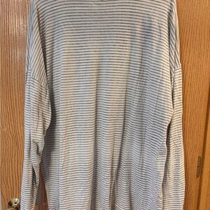 We The Free Gray Striped Long Sleeve Tee